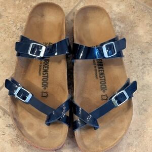 Birkenstock Glossy Blue Double Strap Sandals